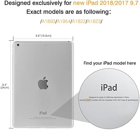 Moko Case za iPad 9.7 2018/2017, iPad 6. generacija / iPad 5. generacija, hibridni poklopac u potpunom otpornosti na ugrađenom zaštitom