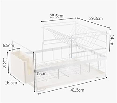 Zsedp dvostruko posuđe kuhinja višeslojni polica Veliki kapacitet odvodnjavajući stalak za pohranu i završni nosač