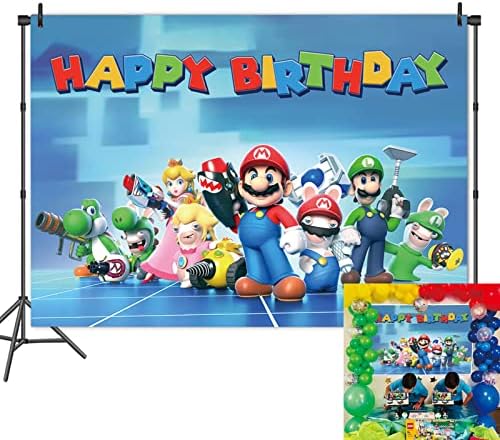Super Mario Cartoon Background 5x3ft Adventure Video Game Photography Pozadine za djecu dječake dekoracija za rođendansku zabavu rekviziti za rekvizite