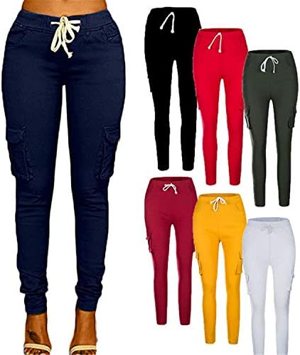Andongnywell Ženske hlače za žene Yoga Hlače Visoki struk Slim Fit Pant sa MUTI džepovima Duge pantalone
