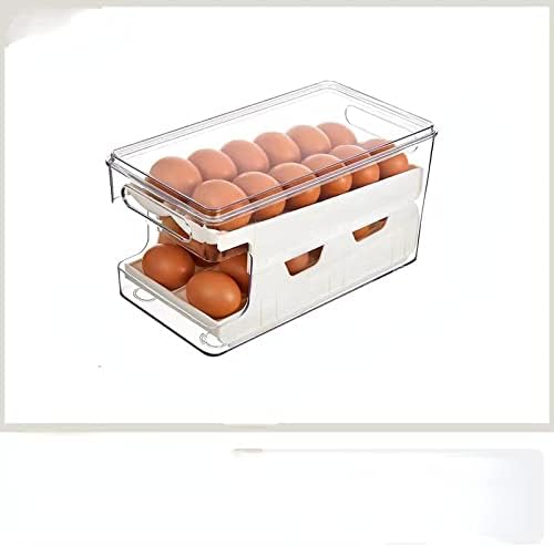 YOMEAN klizna kutija za jaja Kuhinjski frižider prozirna kutija za odlaganje kutija za odlaganje, automatska kutija za čuvanje voća i povrća Pearlwiterollingeggcartons