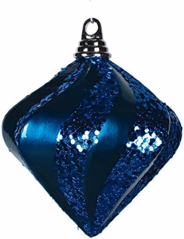 Vickerman 10 more plava bombona i Glitter Finish Swirl dijamant Božić Ornament