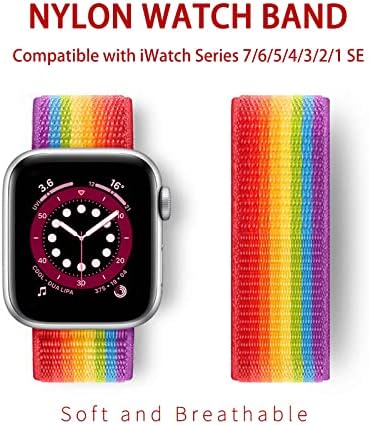 Najlonski satovi Kompatibilan sa Apple Watch 7 trakama 38mm 40mm 42mm 44mm 41mm 45mm Zamjena za IWatch serije SE / 6/5/4/3/2/1 Žene