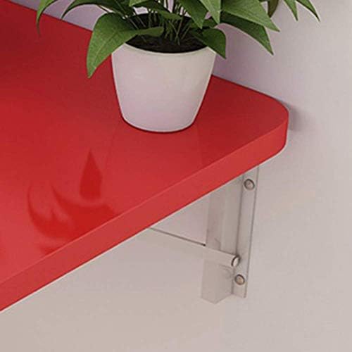 PIBM stilski jednostavni polica na zidu montirani plutajući nosač polica preklopljiva stola za ručicu Polica za kroke Kompjuter puni drveni metalni nosač glatki, 12 veličina, 5 boja, crvena, 80 x 50cm