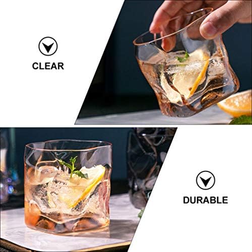 ZERODEKO VINTAGE DECOR CLEAR STAČKE WHISKEY NAČELA Staklene čaše za piće Glass čaše za vodu pivski koktel prozirne stijene naočale