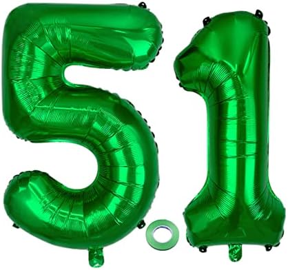 Shikuer broj 51 Baloni 32-inčni digitalni balon abeceda 51. rođendan baloni Digit 51 helijum baloni Veliki baloni za rođendanske potrepštine
