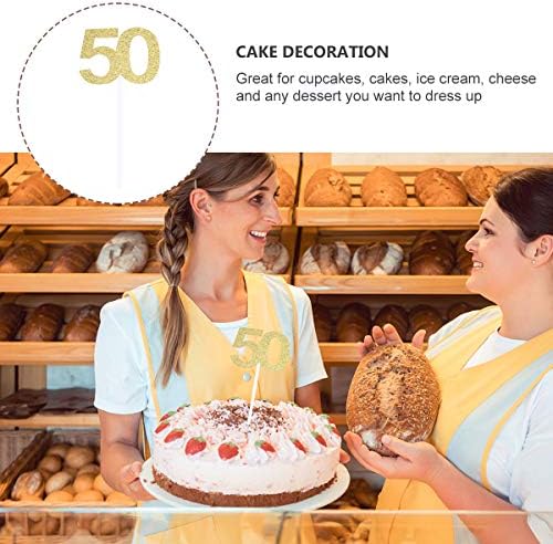 Partykindom Sjajna ukras za torte 50 Broj rođendanske torte Umetnite kartice Desert Decor Party Dekoracije za rođendan