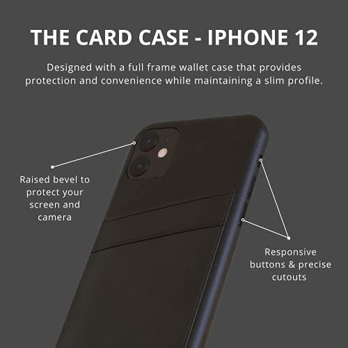 Kućište kožne kartice Ridge iPhone 12 | Ulje voštana koža pune zrnate kože | Drži 1-2 kartice | Podignuta levela oko ekrana i kamere