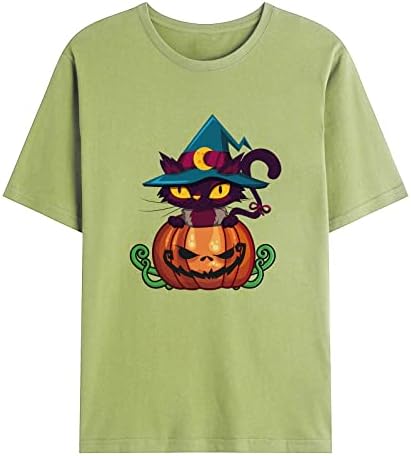 Vrhovi za muške kratke rukave majica slatka Halloween Pumpkin Print Crewneck Casual Darly Shirts Tees pulover bluza