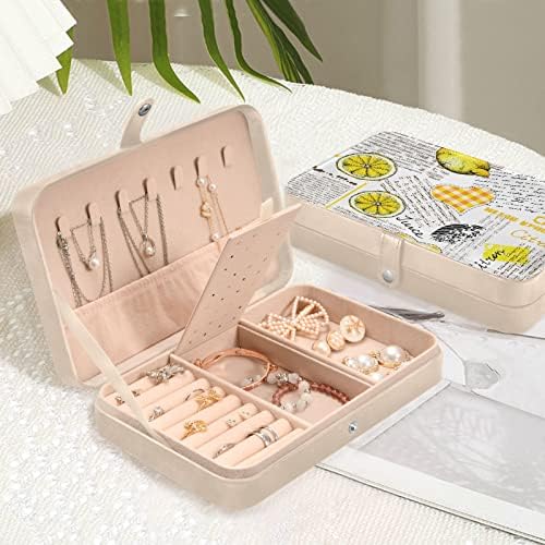 INNEWGOGO LEMONS Mala kutija za nakit PU kožni nakit Organizator Putni naušnica Nakit za žene za žene Djevojke