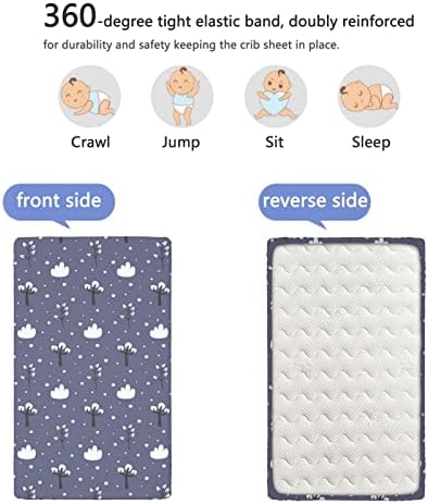Opremljeni mini listovi sa rasadnicima, prenosivi mini listovi krevetića meki i prozračni posteljinski lim za krevete-kreveti ili