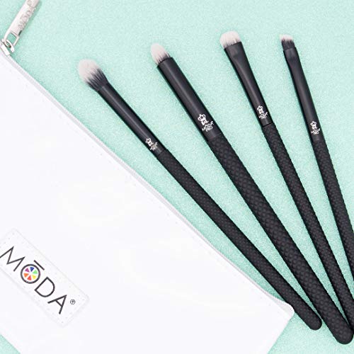 Moda Pro Bold Eye 5pc set četkica za šminku sa vrećicom, uključuje, nabora, dimnom oku, šljokicama i linijama crne boje