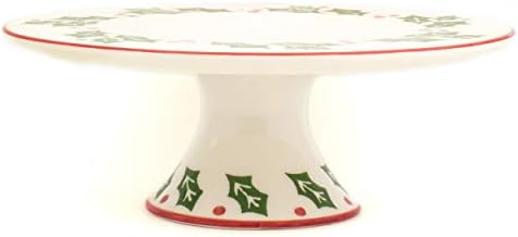 Euro Ceramica Natal Kolekcija Svečana 18.1 Keramička Duboka Ovalna Ploča Za Serviranje, Holiday Holly Dizajn, Višebojna