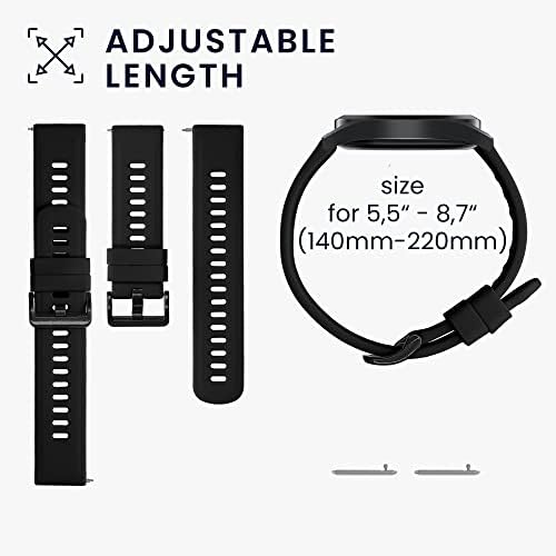 Kwmobile Watch Bands kompatibilni sa Agptek LW11 - Set remena od 2 zamjenski silikonski opseg - crna / tamnoplava