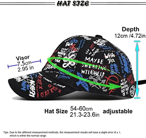 NEHCNIXIL Grafiti štampani šeširi za muškarce i žene All-Match višebojni šeširi za sunce Trendy Fashion Caps bejzbol kape
