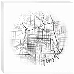 Minimalistički B& W Illinois Hinsdale krug karta, Joyride Home Decor, drvo blok znak, 10x10 Samostojeći, polica ili zid prikazan, umjetnik dizajniran dom dekor.