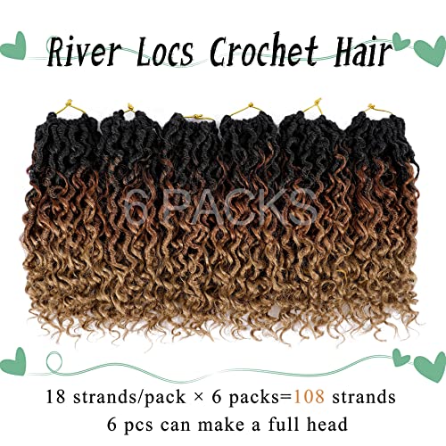 LIYATE Goddess Locs Heklana kosa 18 inča 6 pakovanja Faux Locs Heklana kosa za crne žene Pre Looped Soft River Locs heklane pletenice