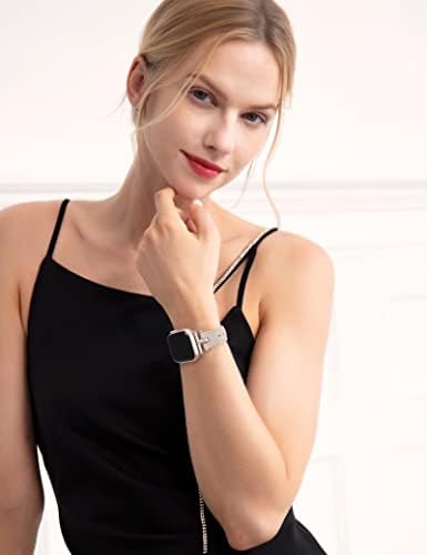 Kožna traka za harniku kompatibilna sa Apple Watch Band Women 38mm 40mm 41mm 42mm 44mm 45mm 49mm Dressy Fashion Kožna remena sa metalnom kopčom T-oblika za IWATCH opsege Ultra Se serije 8 7 6 5 4 3 2 1