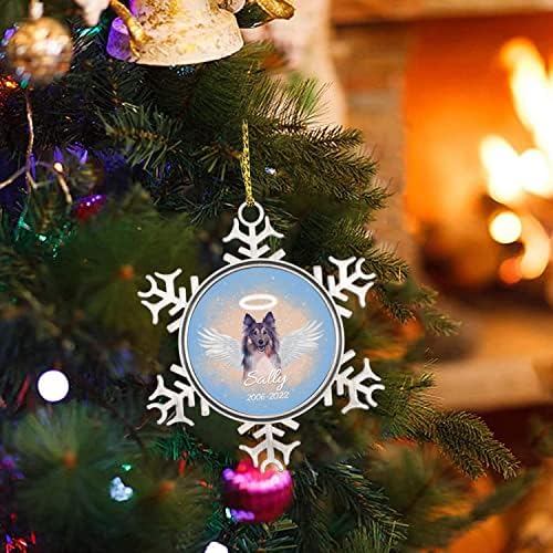 Spomen Pet tema Božić ukras drveća spomen pas prilagođeno ime datum metalni Ornament Memorijalni pas tema Ornament spomen Pet Tema