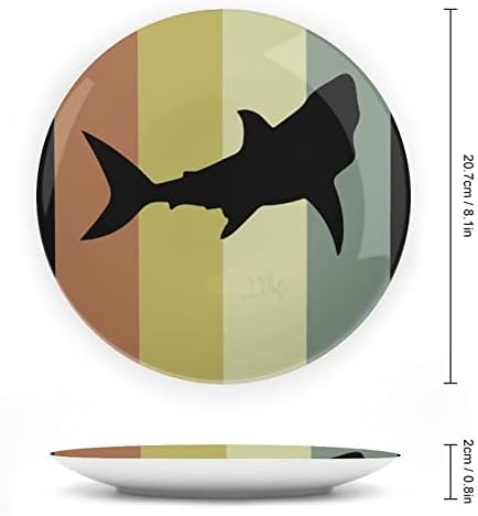Vintage stil morski pas ukrasni ploča okruglih keramičkih ploča sa postoljem za prikaz za uređenje uredskog ureda