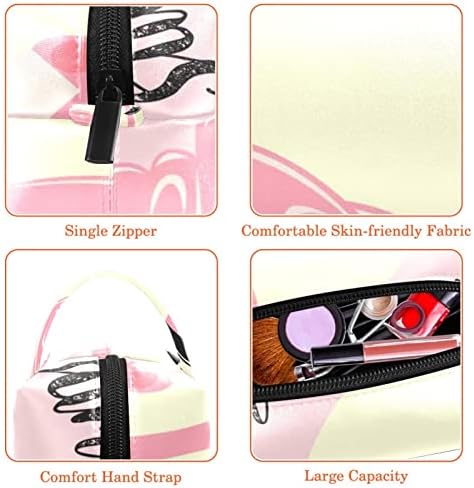 Travel Makeup Bag Vodootporna kozmetička torba toaletna vrećica za žene i djevojke, zdravo ljetni ružičasti flamingo