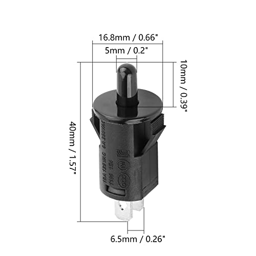 Filect wa11-1 hladnjak hladnjak prekidač za hladnjak 10mm Momentalni prekidač hladnjaka normalno otvoren promjer 16,8 mm 250V 1a / 125V 3a crni 3pcs