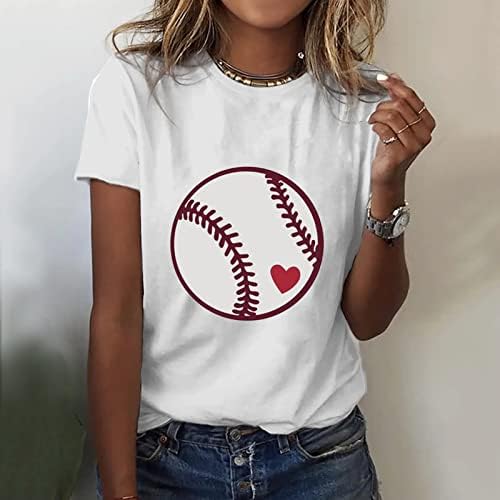T Shirt Pack Žene Modni T Shirt Bejzbol Print Kratki Rukav Ljeto Casual Tunic Top Ženski Dugi Rukav Spandex