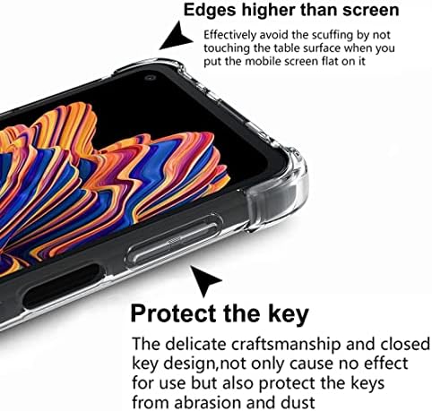 Osophter za Samsung Galaxy Xcover Pro Clearie Prozirni ojačani uglovi TPU show-apsorpcija Fleksibilni poklopac mobitela za Samsung