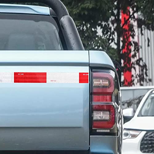 Bulina reflektirajuća traka 1 inčna x 36ft sigurnosna traka tvrda kućna ljubimca Visoka vidljivost Reflektor za reflektor Crvena i bijela traka za prikolice, automobile, kamione