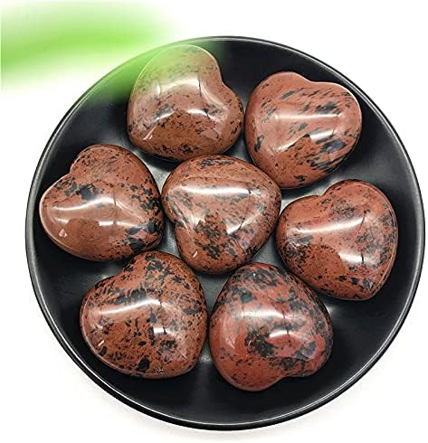 Ruitaiqin Shitu 1pc Natural Crveni obsidijski u obliku srca kristalno polirani kamen zacjeljivanje ukrasa Poklon prirodno kamenje i minerali YLSH0120