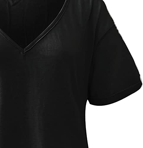 Ženska ležerna majica sa čvrstim bojama Duboko V izrez kratki rukav, Ležerne prilike Ležerne prilike Saobratni majica Summer Comfy