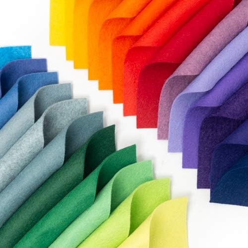 25 listova od filca-6 boja duginih boja X12 - proizvedeno u SAD - mješavina Merino vune-OTR filc