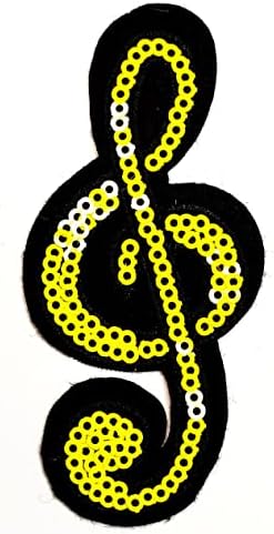 Kleenplus 3kom. Crtani Žuti muzički zapis muzičke note zakrpe vezene zakrpe za odjeću Jeans jakne šeširi ruksaci kostim šivenje Repair dekorativno