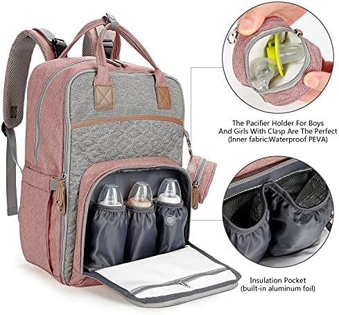 Momigo ruksak za bebe - Veliki kapacitet otporna na vodu otporna na vodu sa trakama za koše i pacifikator, uniseks i elegantan putni ruksak i vanjsku torbu