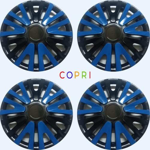 Coprit set poklopca od 4 kotača 13 inčni crno-plavi hubcap Snap-On Fits Audi