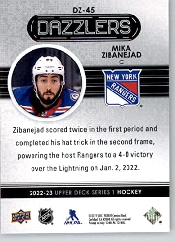 2022-23 Gornji palubni zabrani Blue DZ-45 mika zibanejad New York Rangers NHL hokejaška trgovačka kartica