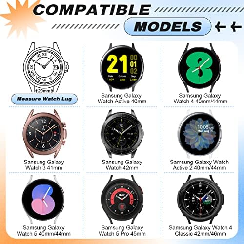 Xfyele Nylon Watch Band kompatibilan sa Samsung Galaxy Watch 5/4 40mm 44mm / Galaxy Watch 5 Pro / Galaxy Watch 4 Classic 42mm 46mm