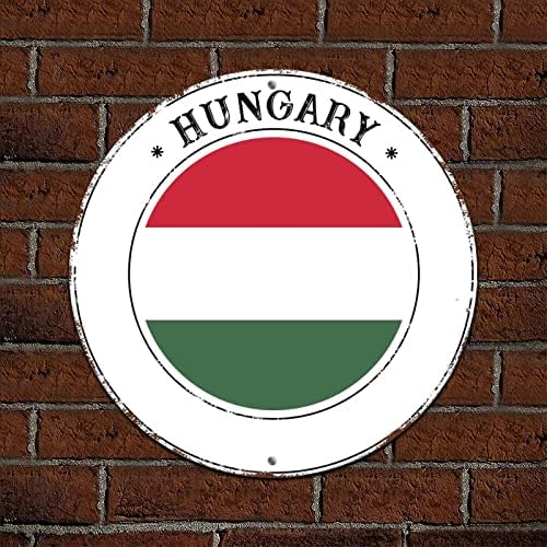 Mađarska zastava Metal Tin plaket Zidno umjetničko dekor aluminijski metalni vijenac potpisuje shabby hrst slobodno vrijeme otporno