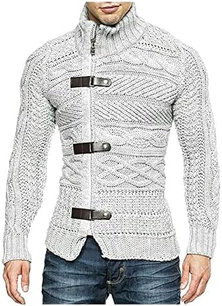 Zimska aktivna plus veličine dugih rukava muškarci klasični čvrsti boja topli džemperi Turtleneck zipup fit trit7