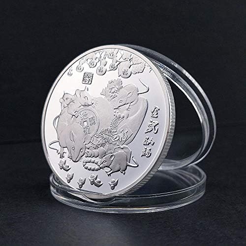 Izvrsna novčića [godina pacova] Zodijak kovanica 2020 godina Godina kovanice sa novcem za novčiće za maskot zlata Srebrni novčić savršena zamjena za originalne kovanice