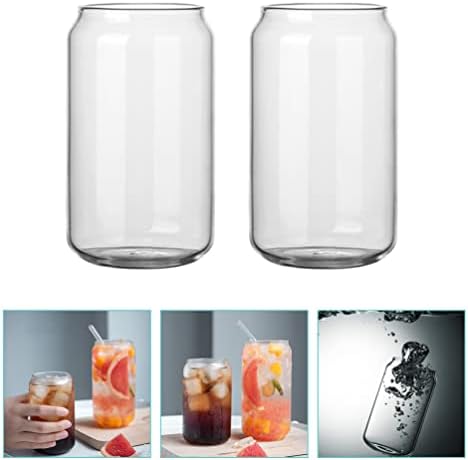 BESPORTBLE 2pcs čašice za piće pivske limenke čaše prozirne limenke sode staklene šolje slatke ledene šolje za kafu čašice za hladno