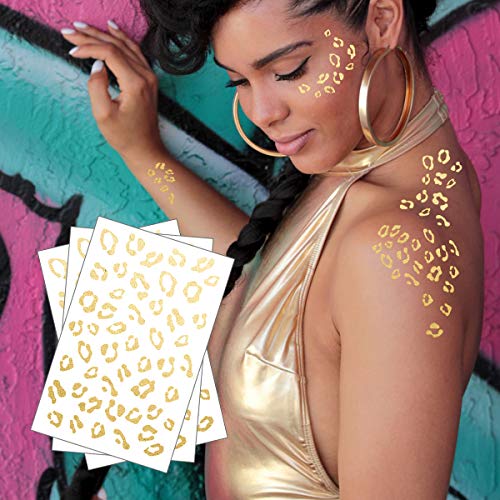 FashionTats gold Cheetah Print privremena tetovaža / Skin Safe / MADE IN the USA / Removable