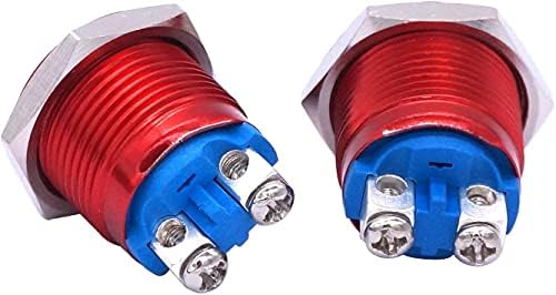 NYCR 2pcs 19mm 3/4 Crni metalni prekidač gumba 1NO 1A 3A / 12-250V