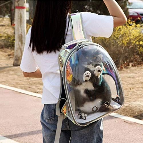 Slamnati prijenosni putni ruksak za kućne ljubimce, dizajn mjehurića svemirske kapsule, prozirni šareni ruksak vodootporne torbe za