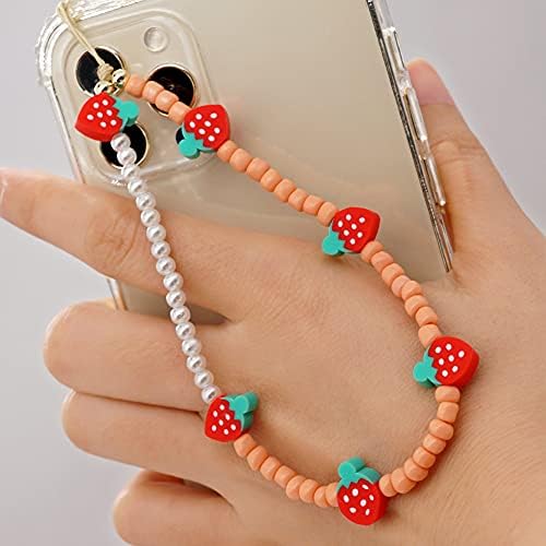 Ikasus Beaded phone Strap Crystal perle Telefon narukvica Bohemian Telefon Lanyard Charm slatki lanac za mobilni telefon protiv izgubljenih