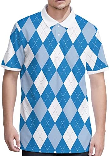 Pologen, Funny golf Shirts for Men Argyle Golf Shirt Mens Golf Shirt Crazy Mens Polo Shirts Golf Polos Dry Fit Golf Gifts 3A