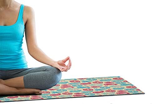 Ambesonne Paisley Yoga Mat ručnik, retro stilski uzorci i cvijeće u dizajnu Detaljni ispis, neklizajući znoj upijaju joga pilates