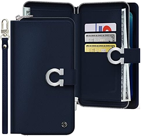 JUST4YOU iPhone X Case, iPhone Xs torbica za novčanik sa zatvaračem sa držačem za kaiševe Premium PU Koža Flip Cover Folio Case CS_FC_ZW_IX_IXS_NY
