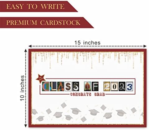 Tpyen Maroon diplomska zabava velika kartica s potpisom，klasa 2023 alternativa za knjige gostiju，potpišite dekoracije za，Kreativni