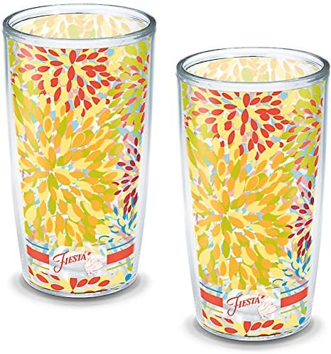 Tervis Made in USA Fiesta izolovana čaša sa dvostrukim zidovima drži piće hladnim & vruće, 16oz-2pk, Poppy Calypso